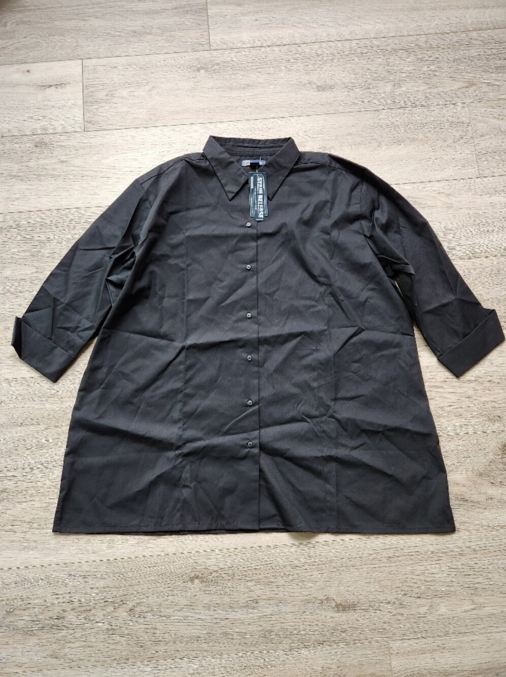 Blue Generation Black Button Down Shirt Womens 2xl Work Uniform Classic